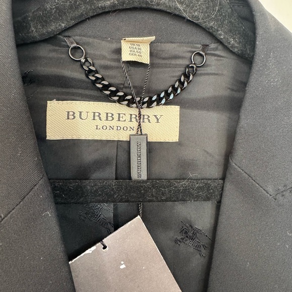 Burberry London NWT womens black wool single breasted blazer size 16 - Picture 3 of 16
